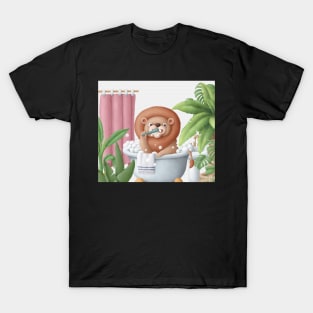 Cute Lion in bath tub T-Shirt